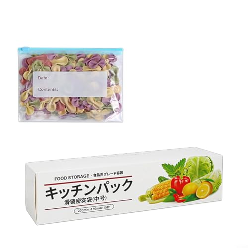 Bolsas de almacenamiento reutilizables transparentes ecológicas y perfectas para organizar alimentos, cosméticos y artículos esenciales de viaje, aptas para lavavajillas (M)