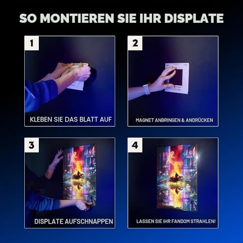 Displate Magnete für Metallposter Selbstklebend Set 9 Stück - Magnete Stark zum Kleben für Wand - Neodym Magnet Kit - Einfache Montage - Magnetische Wandkunst - Schutzblatt gratis