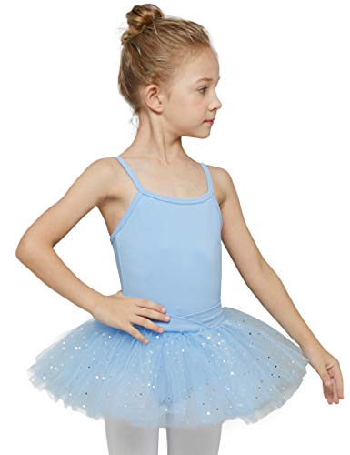 MdnMd Blue Camisole Dance Ballet Tutu Leotard for Toddler Girls
