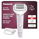 Panasonic ES-EY30 Nass/Trockenepilierer Damen, Dual Disc mit 60 Pinzetten, 90° schwenkbarer Kopf, 3 Geschwindigkeiten & LED-Licht, 30 Min. Betrieb, kabellos, Haarentferner.