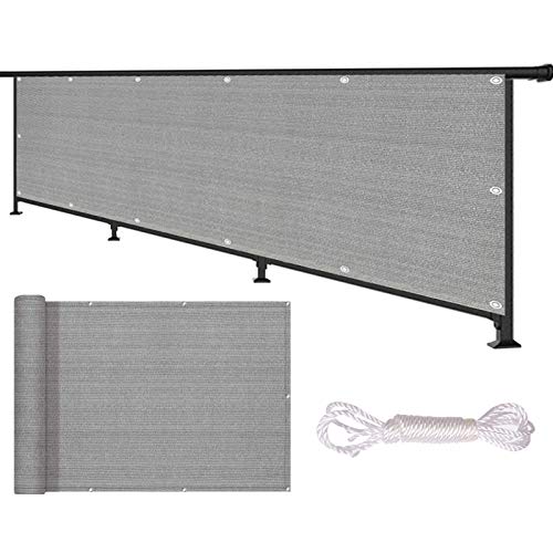 Frangivista Balcone per Protezione, Copertura Recinzione Protezione Privacy 85% Blocco Parabrezza Anti-UV con Occhiello HDPE per Esterno Cortile Muro Giardino