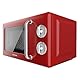 Cecotec Mechanische Mikrowelle Proclean 3010 Retro Red, 20L, 700W, 6 Stufen, Einstellen der Zeit 30 Min Timer, Auftaumodus, Vintage Design Rot, Edelstahl, Innenbeleuchtung, Retro-Design