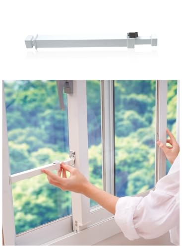 Greatim GT-DB005 Patio Door Reinforced Bar, Screen Door Lock,Sliding Window Locks, Childproof Anti-Lift Lock (10.6~16.62 inch)