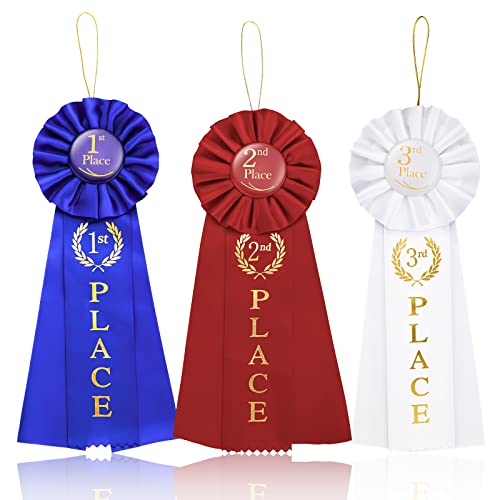 Award Ribbons 1st, 2nd, 3rd Place Rosettes Award Ribbons, Satin Award ...