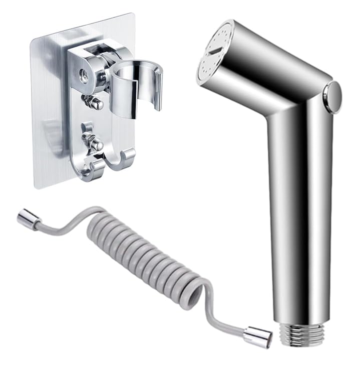FALAHOMHandheld Bidet Toilet Sprayer, Adjustable Water Flow Stainless Steel Bathroom Bidet Sprayer Set with Anti-Leaking Hose, Holder & 2 Water Pressure, for Kitchen and Toilet Cleaning