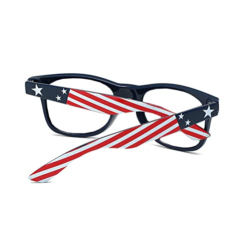 Image of helena America Glasses - American Flag Retro Square Blue Light Blocking Reading Glasses
