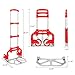 FCH Folding Hand Truck, Aluminum Portable Folding Hand Cart,165lbs Capacity Hand Cart and Dolly Ideal for Home, Auto, Office,Travel Use, Red