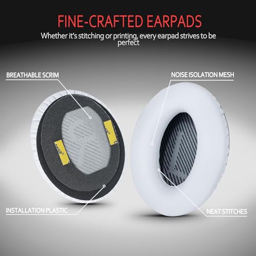 Image of Premium Ear Pad Replacement for Bose Headphones Earpads, Compatible with Bose QuietComfort 35 ii /QC35 /QC25 /QC2 /QC15 /Ae2 /Ae2i /Ae2w /SoundTrue & SoundLink, by Krone Kalpasmos - White