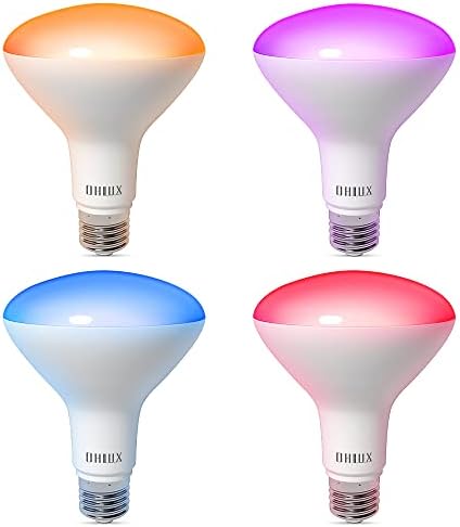 OHLUX Smart Light Bulbs, LED Indoor Flood Light Bulb for Cans, Bright BR30 900LM 10W (80W Equivalent), Compatible with Alexa Google, WiFi Bluetooth RGB Color Changing Light Bulb, 4 Pack