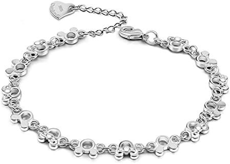 Dankadi Fashion Cute Mickey Bracelet for Women 925 Sterling Silver Adjustable Charm Jewelry Gift Birthday Gift For Women Wife Girls Her (Fashion design)