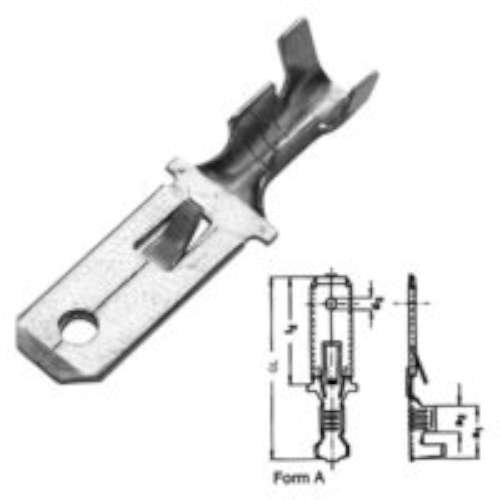 Terminal languette Haupa 280111 en laiton étamé pour câbles de 0,5 à 1 mm