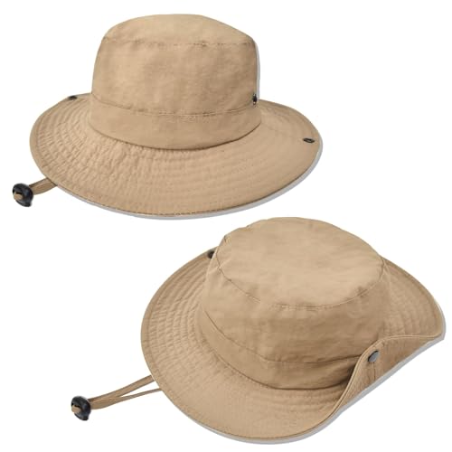 Image of Outdoor Kids Sun Hat UPF 50+ Quick Dry Foldable Bucket Hat Lightweight Adjustable Fishing Safari Hat for Girls and Boys