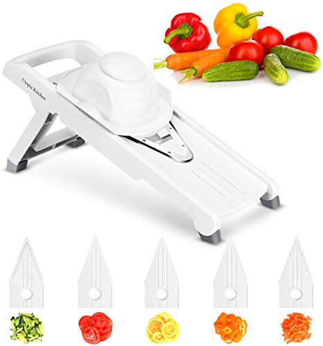 Utopia Kitchen - 5 Blade Adjustable Mandolin Slicer - Mandolin Cutter - Julienne Vegetable Slicer - Vegetable Grater - Vegetable Dicer