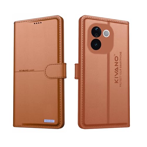 Image of Compatible with Vivo T3 Pro 5G / IQOO Z9s Pro 5G Flip Cover | Leather Finish | Inside Pockets & Inbuilt Stand | Shockproof Wallet Style Magnetic Closure Back Cover Case