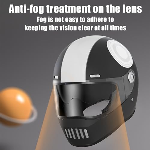 Caschi Da Moto Retrò Alla Moda, Caschi Integrali Con Doppia Visiera E Cinturini Sottogola A Sgancio Rapido, Caschi Da Moto Fuoristrada Certificati DOT/ECE Da Uomo E Da Donna B,54-61cm - 6