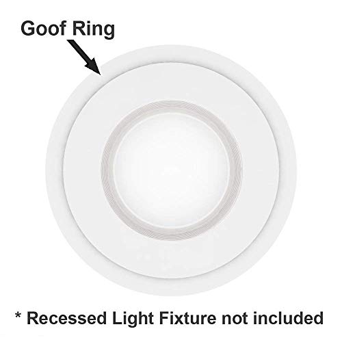 5 Pack White Plastic Trim Ring for 8" Inch Recessed Can Down Light Oversized Lighting Fixture