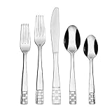 KITCHENTREND Checkmate 20-piece Stainless Steel Silverware Set (Dinner Fork, Salad Fork, Knife, Spoon, Teaspoon) in Dishwasher Safe Flatware, Service for 4