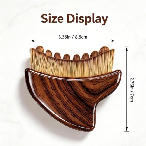 Image of Lymphatic Brush Guasha | Face Sculpting Tool for De-Puffing, Jawline Definition & Skin Firming | Soft Bristle Facial Lymphatic Drainage Brush for Massage & Skincare Use
