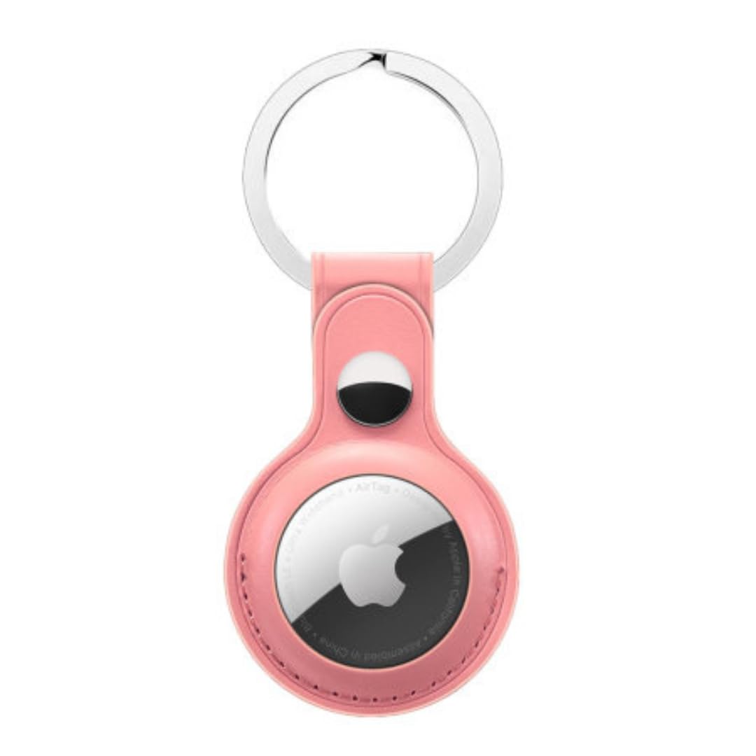 Leather AirTag Keyring Case For Apple Airtag Holder Protective Leather Case Tracker Cover with Holder Airtag Key Ring Compatible with Apple New AirTag Dog Collar — view 5