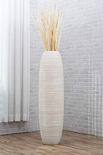 Image of Leewadee Large Floor Vase 41 inches Mango Wood for Pampas Grass, Dried Flowers