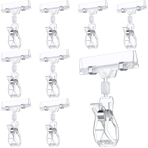Honeydak 10 Pcs Plastic Sign Holder Clips Swivel, Simple Shape