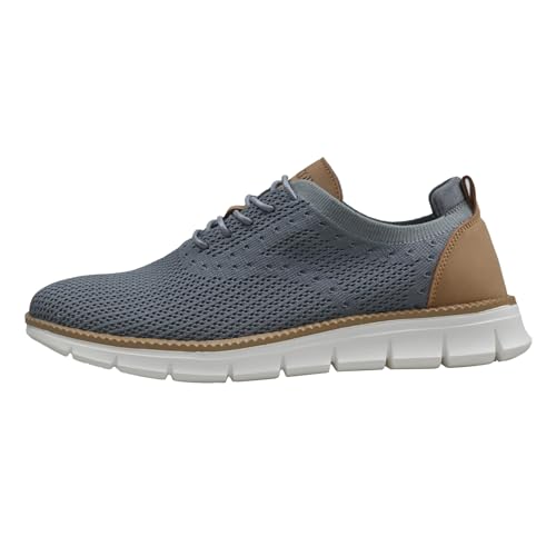 Image of Men Shoes Mesh Shoes for Men Breathable Knit Shoes Fashion Casual Business Walking Mens Dress Shoes Grey 11
