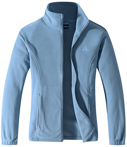 Image of GIMECEN Women's Lightweight Full Zip Soft Polar Fleece Jacket Outdoor Recreation Coat With Zipper Pockets