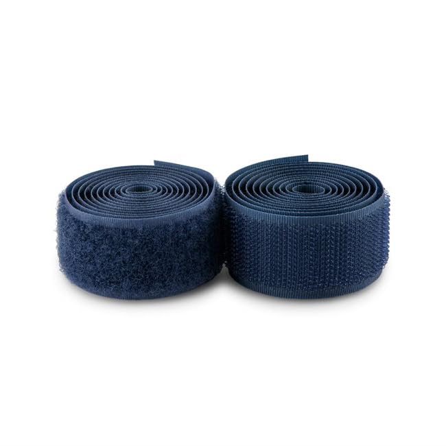 1 Inch Navy Hook & Loop Fastener - Non-Adhesive, 1 Yd Length, Nylon, For Fabric, Military, Form Bags, Clothes, Shoes, Backpacks, DIY Craft