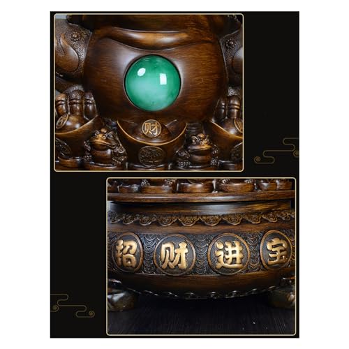 Statue de l'argent chinois crapaud fortune décoration maison bureau table grand format doré - 4