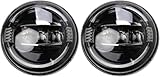 Lantsun 7 Inch LED Projectors Headlights Round Headlight Daytime Running Light 50W for J eep Wrangler JK 2007-2018, 2Pcs