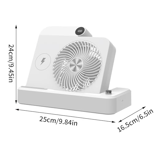 Petit ventilateur de table avec affichage numérique et base inclinée ergonomique - 7