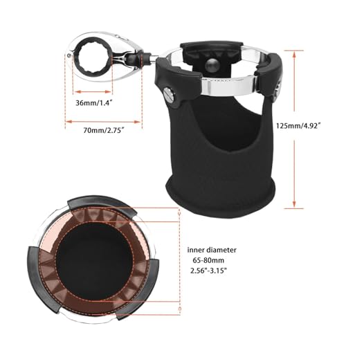 Support de verre moto ajustable avec porte-bouteille quad ATV UTV - 7