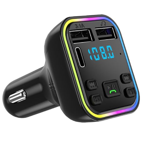 Trasmettitore senza fili per da da auto lettore MP3 fili adattatore radio multifunzionale con 3 porte ricevitore audio da da auto stereo automatico per scheda TF disco USB