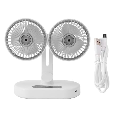 Ventilateur de bureau à double tête oscillant automatique USB programmable - 7