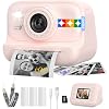 Instant Print Camera for Kids, Birthday Gifts for Girls and Boys Ages 3-12 - 1080P Video Camera for Kids, Gift Ideas for Boys Ages 3 4 5 6 7 8 9 10 11 12 - Girls Gifts for Christmas/Holidays Pink