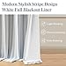 ZJDECOR 63 Inch Blue Striped Full Blackout Window Curtain Panels,Blue Stripe on White Cotton Blended Light Filteirng Fabric,Room Darkening Window Treatment for Bedroom,Rod Pocket Back Tab,55
