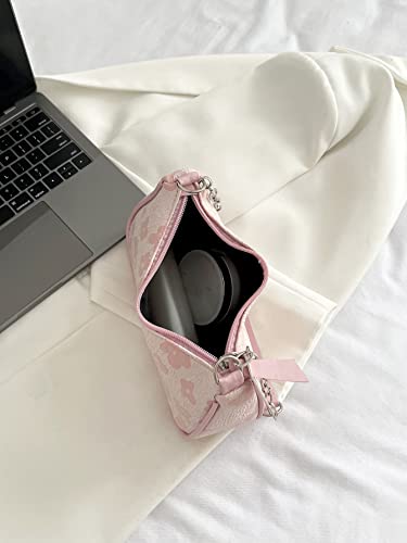 SweatyRocks Women's Floral Pattern Chain Strap Shoulder Bags Casual Hobo Hand Bag Clutch Purse3