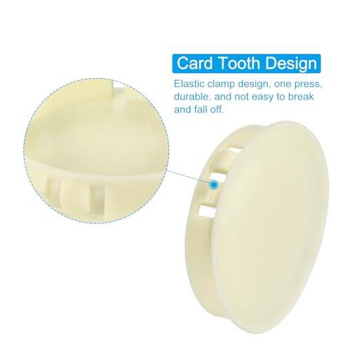 Image of PATIKIL 2 inch /50mm Plastic Hole Plugs, 20Pcs Flush Type Round Hole Plugs Cover Snap in Locking Hole Tube for Table Kitchen Cabinet Furniture, Beige
