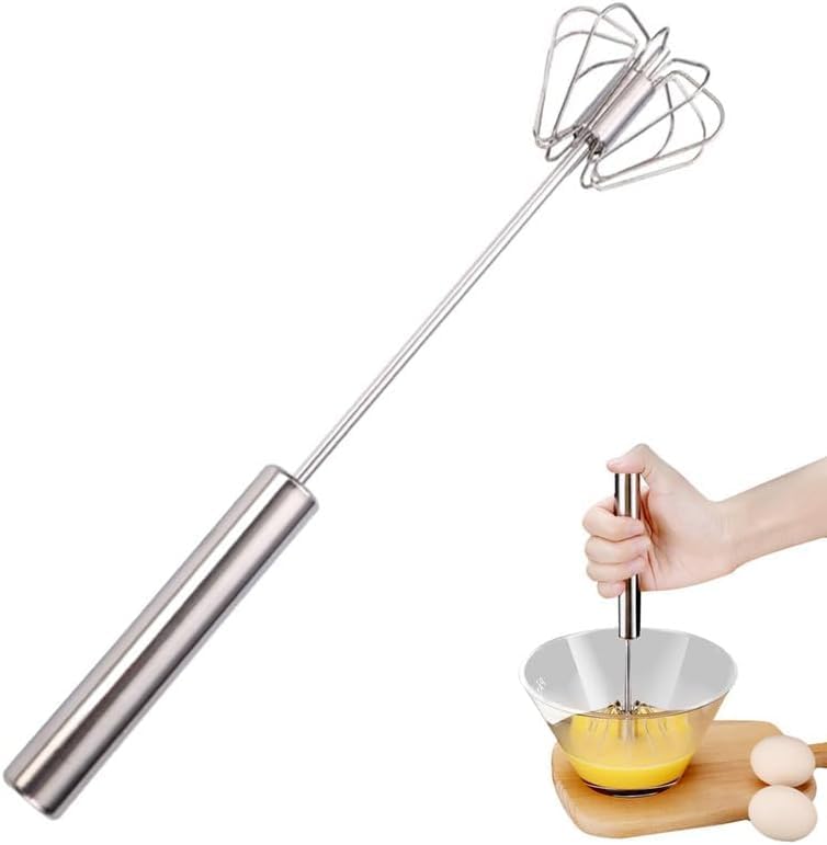 Generic Stainless Steel semi-Automatic Egg Beater 2024 New Stainless Steel Egg Beater Hand Push Rotary Mixer Hand Push