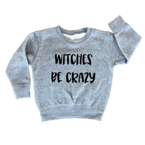 Witches Be Crazy Toddler and Youth Black and Orange Crewneck Sweatshirt