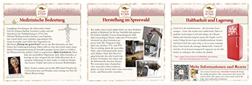 Foto von Original Radduscher Leinöl aus dem Spreewald Dorf Raddusch kaltgepresst, ungefiltert 100% naturrein und naturbelassen Leinsamenöl Omega 3 vegan reines Naturprodukt aus dem Spreewald (500 ml)