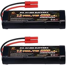 melasta 2pack 7.2V 4200mAh NiMH RC حزم البطاريات المتوافقة مع موصل الموز المناسب لمركبات سباق Redcat