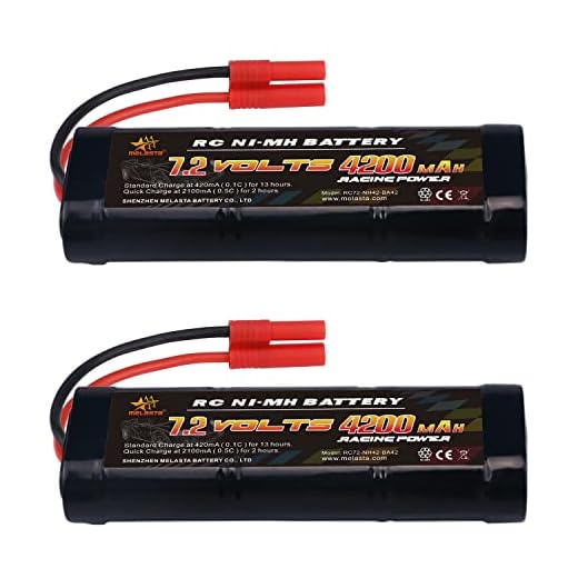 melasta 2pack 7.2V 4200mAh NiMH RC Battery Packs Compatible with Banana Connector Suitable for Redcat Racing Vehicles