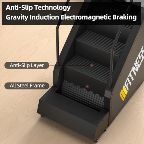 Image of Stair Stepper with Auxiliary Ladder, Commercial Grade Stair Climber Exercise Machine,15 Speed Levels Stepping Machine for Cardio and Lower Body Workouts, 660LBS, 15-164 Steps /Minute