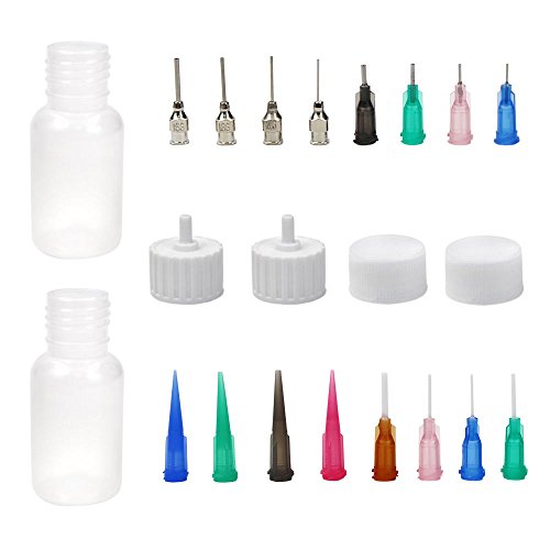 Applicateur de précision multifonction JAC pour henné - Lot de 2 flacons de 28,3 g - Flacon avec 4 bouchons et 16 pointes d'aiguille Cover