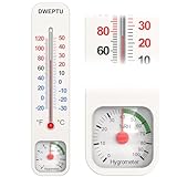 Outdoor/Indoor Thermometer Hygrometer Humidity Monitor Temperature Humidity Gauge Meter with Celsius/Fahrenheit (℃/℉) for Patio Field Cellar Garden Humidors Greenhouse Closet by DWEPTU