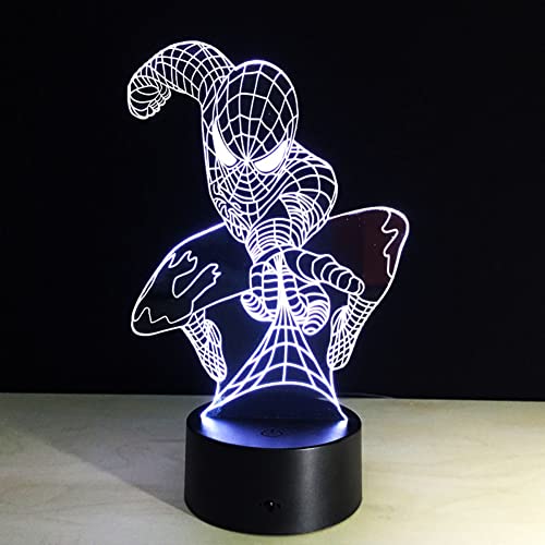 Led Night Lights For Kids 3-10 Years Old Boys Toys Spiderman Gift 3D Desk Lamp Home Bedroom Decor 7 Colors Changing Novelty Table Light Girls Christmas Easter Thanksgiving Birthday Gifts #TOP6