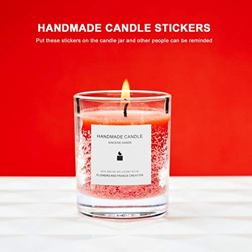 ARTIBETTER 10Pcs Rótulos de Jarros de Velas Adesivos de Advertência de Velas Feitas à Mão Adesivos d