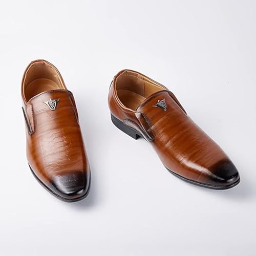 Mens Classic Business Formal Shoes Comfortable Low Heel Matte Leather Dress Shoes Non Slip Office Leather Shoe Elegant Dating Shoe for Men with Durable Sole Arch Supprot Footwear4