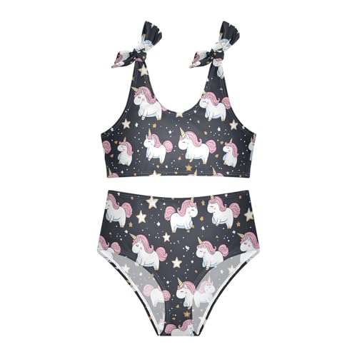 Wusikd Cute Unicorn Girls Swimsuits Two Piece Star Black Swimwear Bikini Set for for Girls Size 3T3